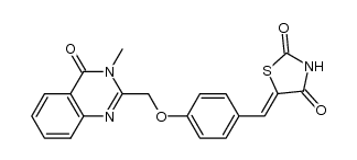 5-[4-[[3-methyl-4-oxo-3,4-dihydro-2-quinazolinyl]methoxy]phenyl methylene]thiazolidine-2,4,-dione Structure