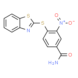 4-(benzo[d]thiazol-2-ylthio)-3-nitrobenzamide Structure