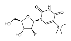 2,4(1H,3H)-PYRIMIDINEDIONE, 1(2-DEOXY-2-FLUORO-BETA-D-ARABINOFURANOSYL)-5-(TRIMETHYLSTANNYL)- structure