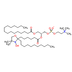 1-棕榈酰基-2-硬脂酰基-(7-羟基)-sn-甘油-3-磷酸胆碱结构式