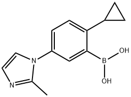 2-Cyclopropyl-5-(2-methylimidazol-1-yl)phenylboronic acid结构式