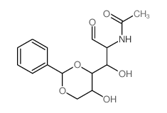 D-Glucose,2-(acetylamino)-2-deoxy-4,6-O-(phenylmethylene)- Structure