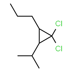 1,1-Dichloro-2-propyl-3-isopropylcyclopropane结构式