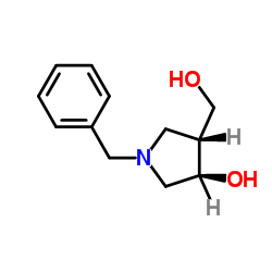 (3R,4R)-1-Benzyl-4-(hydroxymethyl)-3-pyrrolidinol Structure