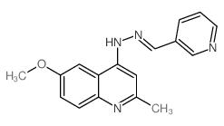 3-Pyridinecarboxaldehyde,2-(6-methoxy-2-methyl-4-quinolinyl)hydrazone Structure