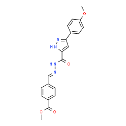 methyl 4-[(E)-(2-{[3-(4-methoxyphenyl)-1H-pyrazol-5-yl]carbonyl}hydrazinylidene)methyl]benzoate Structure