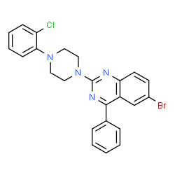 6-bromo-2-(4-(2-chlorophenyl)piperazin-1-yl)-4-phenylquinazoline Structure