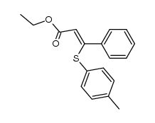 β-p-tolylsulfanyl-trans-cinnamic acid ethyl ester结构式