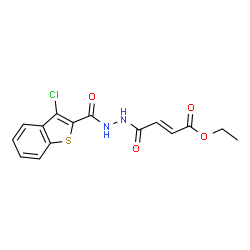 ethyl (2E)-4-{2-[(3-chloro-1-benzothiophen-2-yl)carbonyl]hydrazinyl}-4-oxobut-2-enoate结构式