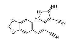 3-amino-5-[2-(1,3-benzodioxol-5-yl)-1-cyanoethenyl]-1H-pyrazole-4-carbonitrile Structure
