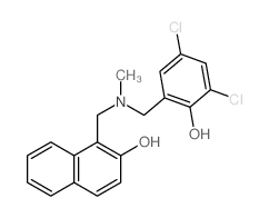 1-[[(3,5-dichloro-2-hydroxy-phenyl)methyl-methyl-amino]methyl]naphthalen-2-ol结构式