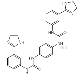 1-[3-(4,5-dihydro-1H-imidazol-2-yl)phenyl]-3-[4-[[3-(4,5-dihydro-1H-imidazol-2-yl)phenyl]carbamoylamino]phenyl]urea structure