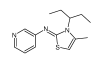 4-methyl-3-pentan-3-yl-N-pyridin-3-yl-1,3-thiazol-2-imine结构式