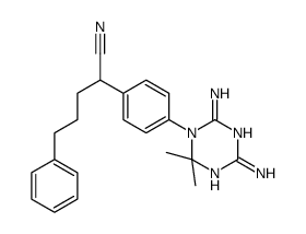 2-[4-(4,6-diamino-2,2-dimethyl-1,3,5-triazin-1-yl)phenyl]-5-phenylpentanenitrile结构式