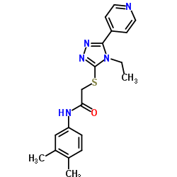N-(3,4-Dimethylphenyl)-2-{[4-ethyl-5-(4-pyridinyl)-4H-1,2,4-triazol-3-yl]sulfanyl}acetamide结构式