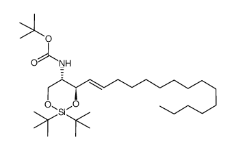 (2S,3S,4E)-2-N-tert-butoxycarbonylaminooctadec-1,3-O-di-(tert-butyl)silanediyl-4-ene-1,3-diol Structure