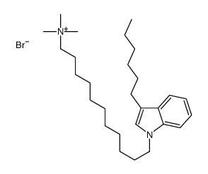 11-(3-hexylindol-1-yl)undecyl-trimethylazanium,bromide结构式