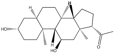 3β,11α-Dihydroxy-5β-pregnan-20-one结构式