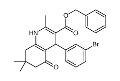 benzyl 4-(3-bromophenyl)-2,7,7-trimethyl-5-oxo-1,4,6,8-tetrahydroquinoline-3-carboxylate结构式