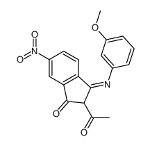 2-acetyl-3-(3-methoxyphenyl)imino-6-nitroinden-1-one结构式