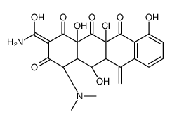 (4S,4aR,5R,5aS,11aR,12aR)-11a-chloro-4-(dimethylamino)-1,5,10,12a-tetrahydroxy-6-methylidene-3,11,12-trioxo-4,4a,5,5a-tetrahydrotetracene-2-carboxamide结构式