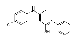 (E)-3-(4-chloroanilino)-N-phenylbut-2-enethioamide结构式