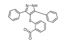 4-(2-nitrophenyl)sulfanyl-3,5-diphenyl-1H-pyrazole结构式