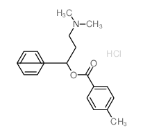 Benzoic acid,4-methyl-, 3-(dimethylamino)-1-phenylpropyl ester, hydrochloride (1:1) Structure