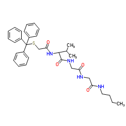 (2S)-N-[2-[[2-(butylamino)-2-oxoethyl]amino]-2-oxoethyl]-3-methyl-2-[(2-tritylsulfanylacetyl)amino]butanamide结构式