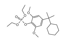Phosphoric acid 4-(1-cyclohexyl-1-methyl-ethyl)-2,6-dimethoxy-phenyl ester diethyl ester Structure