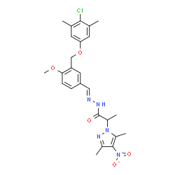 1H-Pyrazole-1-aceticacid,alpha,3,5-trimethyl-4-nitro-,[[3-[(4-chloro-3,5-dimethylphenoxy)methyl]-4-methoxyphenyl]methylene]hydrazide(9CI) picture