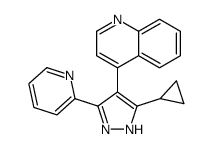 4-(5-cyclopropyl-3-pyridin-2-yl-1H-pyrazol-4-yl)quinoline Structure