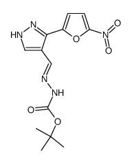 3-(5-nitro-2-furyl)-1H-pyrazole-4-carboxaldehyde-tert.-butoxycarbonylhydrazone Structure
