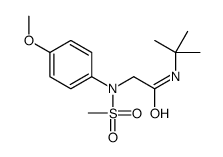 N-tert-butyl-2-(4-methoxy-N-methylsulfonylanilino)acetamide结构式