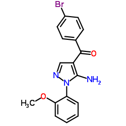 (5-AMINO-1-(2-METHOXYPHENYL)-1H-PYRAZOL-4-YL)(4-BROMOPHENYL)METHANONE Structure