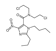 3-butyl-N,N-bis(2-chloroethyl)-5-nitro-2-propylimidazole-4-carboxamide结构式