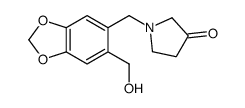 1-[[6-(hydroxymethyl)-1,3-benzodioxol-5-yl]methyl]pyrrolidin-3-one结构式