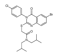 2-[6-bromo-3-(4-chlorophenyl)-4-oxoquinazolin-2-yl]sulfanyl-N,N-bis(2-methylpropyl)acetamide Structure