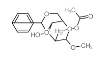 a-D-Altropyranoside, methyl 2-[(acetato-O)mercurio]-2-deoxy-4,6-O-(phenylmethylene)-(9CI)结构式