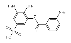 3-amino-4-methyl-5-(3-aminobenzamido)benzene sulfonic acid structure