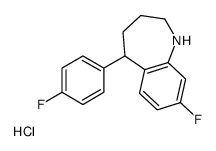 8-fluoro-5-(4-fluorophenyl)-2,3,4,5-tetrahydro-1H-1-benzazepine,hydrochloride Structure