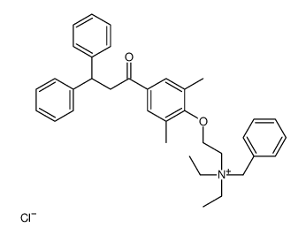 benzyl-[2-[4-(3,3-diphenylpropanoyl)-2,6-dimethylphenoxy]ethyl]-diethylazanium,chloride Structure