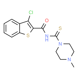 3-Chloro-N-[(4-methyl-1-piperazinyl)carbonothioyl]-1-benzothiophene-2-carboxamide structure