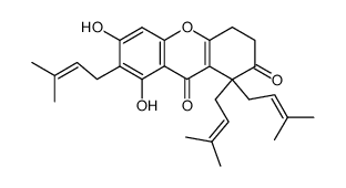 6,8-dihydroxy-1,1,7-tris-(3-methyl-but-2-enyl)-3,4-dihydro-1H-xanthene-2,9-dione Structure