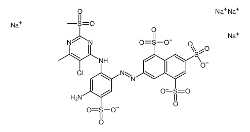 7-[[4-amino-2-[[5-chloro-6-methyl-2-(methylsulphonyl)-4-pyrimidinyl]amino]-5-sulphophenyl]azo]naphthalene-1,3,5-trisulphonate acid, sodium salt picture