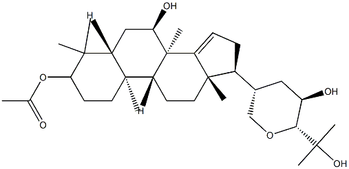 (13S,17S,20S,23R,24R)-21,24-Epoxy-4,4,8-trimethyl-5α-cholest-14-ene-3α,7α,23,25-tetrol 3-acetate Structure