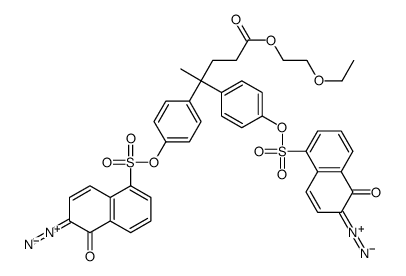 2-diazonio-5-[4-[2-[4-(6-diazonio-5-oxidonaphthalen-1-yl)sulfonyloxyphenyl]-5-(2-ethoxyethoxy)-5-oxopentan-2-yl]phenoxy]sulfonylnaphthalen-1-olate结构式