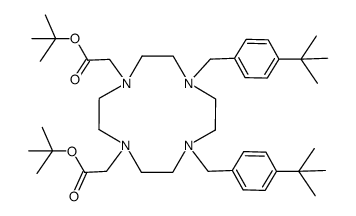 1,4-bis(tert-butoxycarbonylmethyl)-7,10-bis(4-tert-butylbenzyl)-1,4,7,10-tetraazacyclododecane结构式