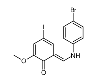 6-[(4-bromoanilino)methylidene]-4-iodo-2-methoxycyclohexa-2,4-dien-1-one Structure