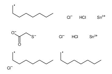 dichloro(dioctyl)stannane,2-sulfanylacetic acid,trichloro(octyl)stannane结构式